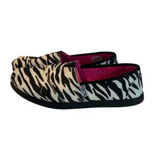 Women’s zebra print glitter BOBS size 7